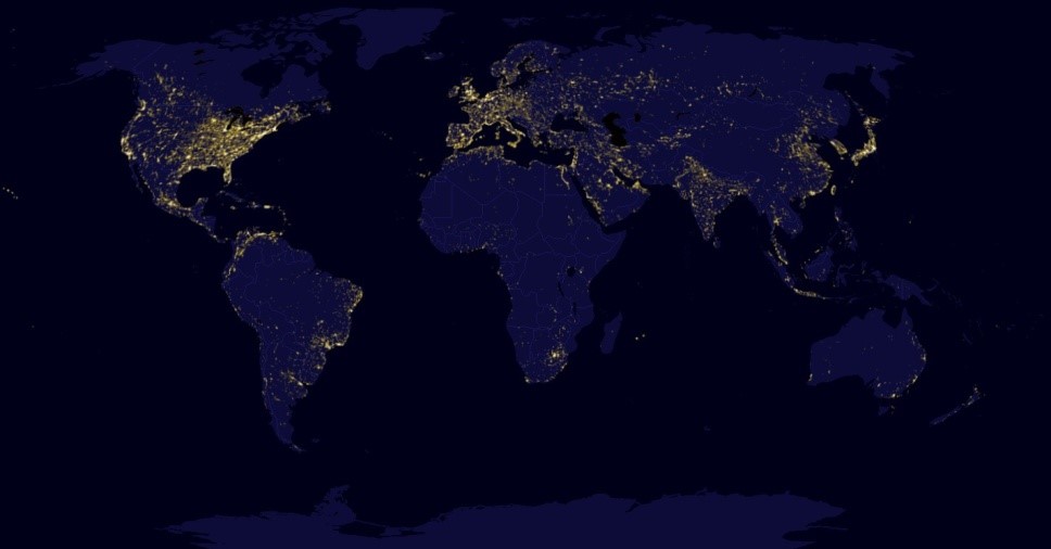 beschavingen satelliet nachtelijke energie-uitstraling